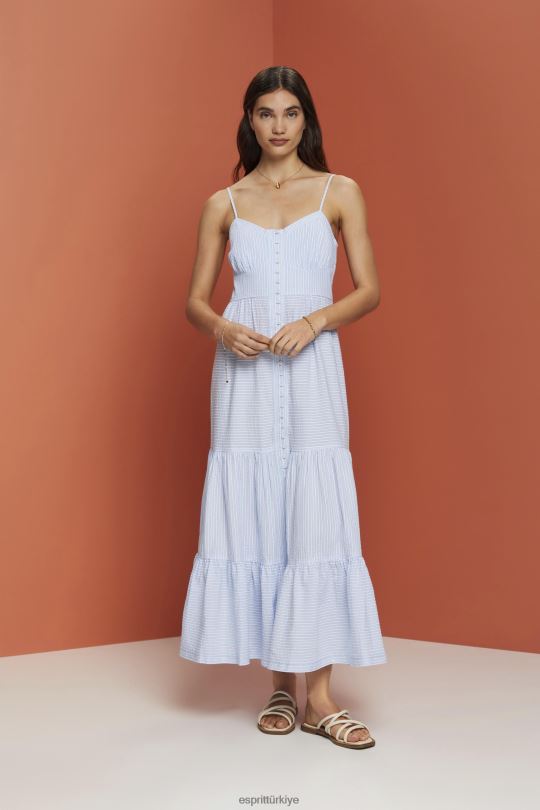 elbiseler Esprit askılı maxi elbise açık mavi kadınlar FPP26233