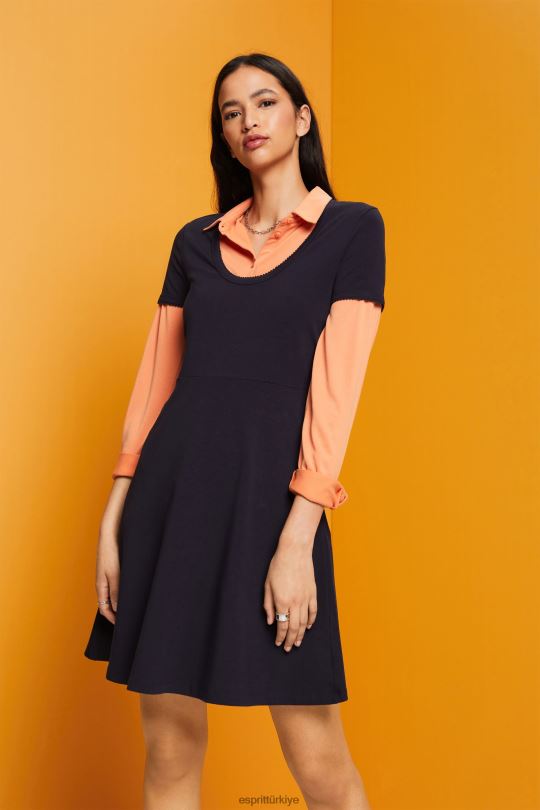 elbiseler Esprit jarse mini elbise Donanma kadınlar FPP2661