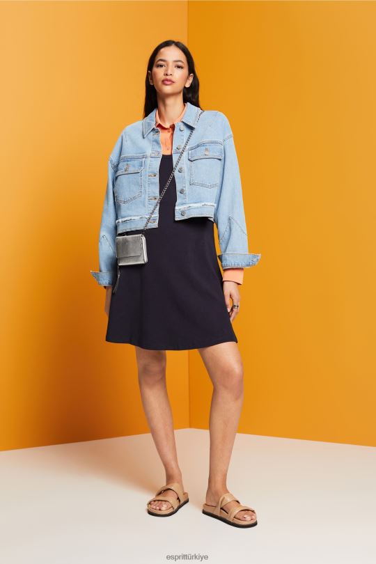 elbiseler Esprit jarse mini elbise Donanma kadınlar FPP2661