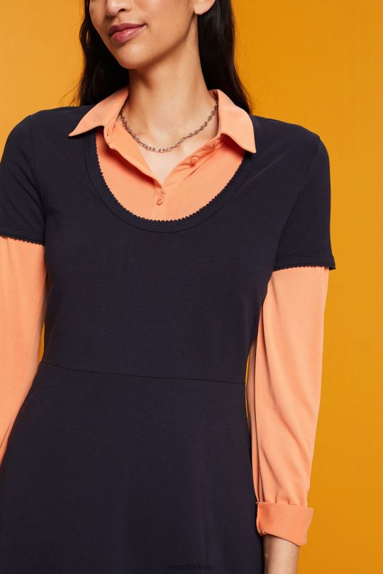 elbiseler Esprit jarse mini elbise Donanma kadınlar FPP2661