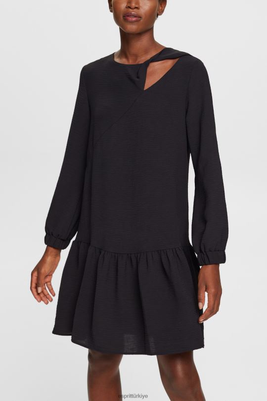 elbiseler Esprit mini elbise siyah kadınlar FPP26429