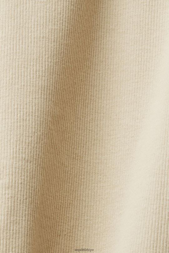 elbiseler Esprit nervürlü jarse elbise kum kadınlar FPP26286