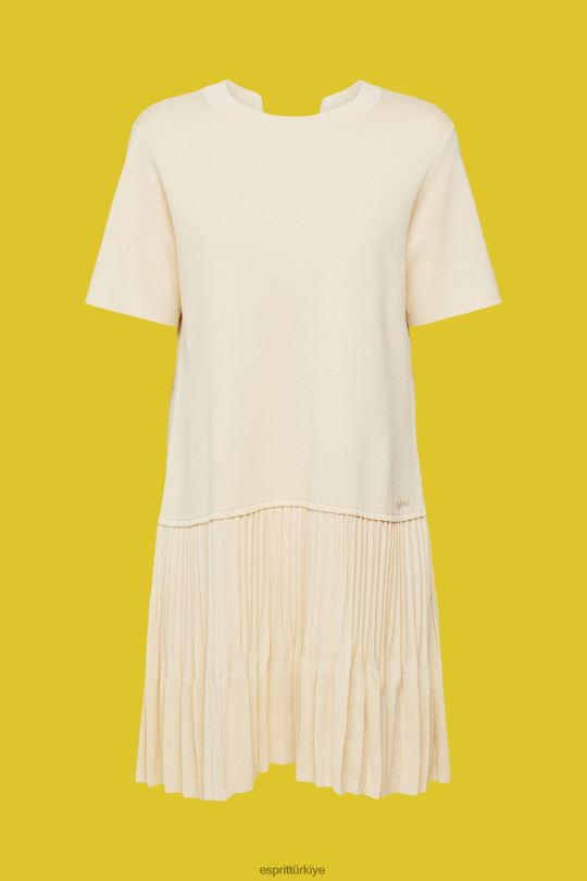 elbiseler Esprit pileli peplum elbise kum kadınlar FPP26489