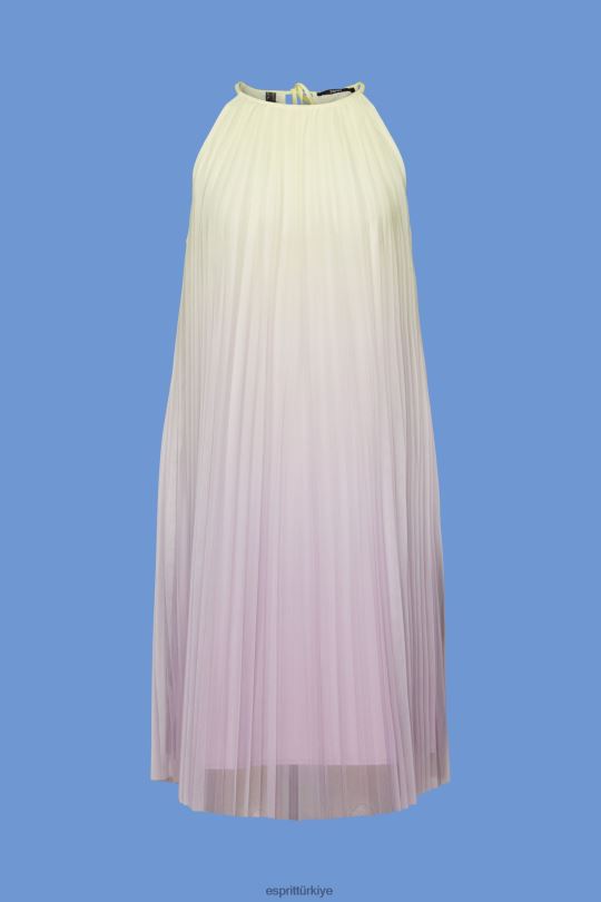 elbiseler Esprit plisse mini elbise menekşe kadınlar FPP26134