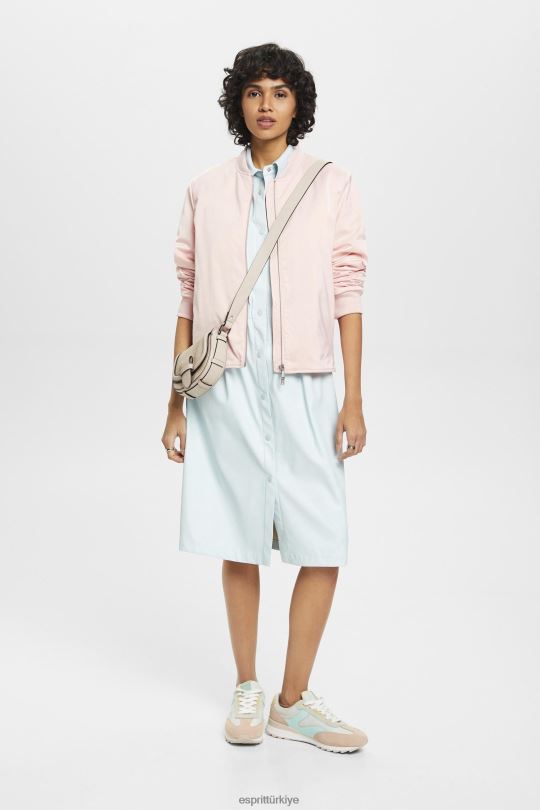 elbiseler Esprit suni deri gömlek elbise açık su yeşili kadınlar FPP26295