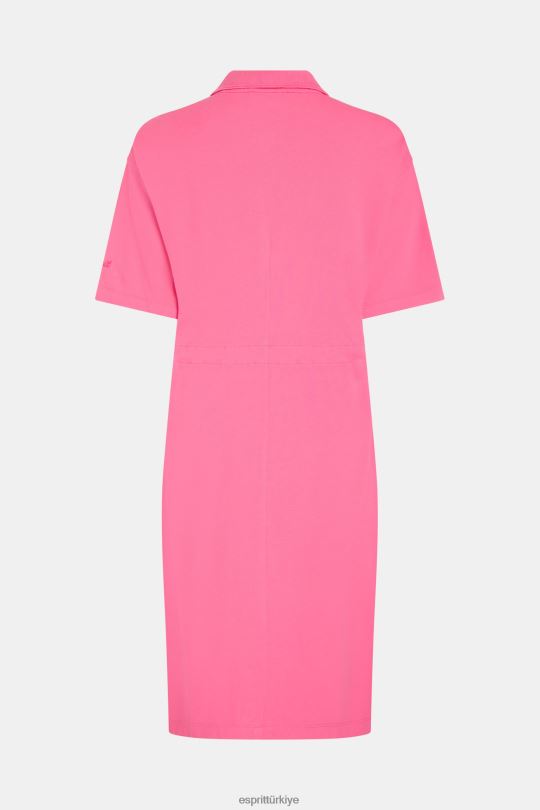 elbiseler Esprit yunus tenis kulübü pilili polo elbise pembe kadınlar FPP26503