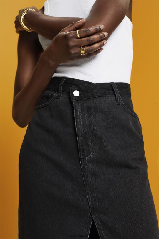 etekler Esprit asimetrik belli midi etek siyah orta yıkama kadınlar FPP26208