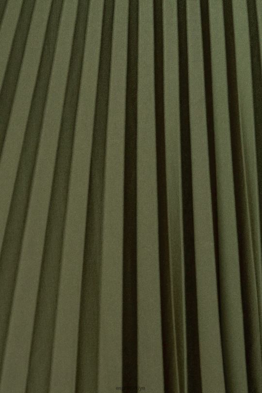 etekler Esprit kemerli pilili etek koyu haki kadınlar FPP26435