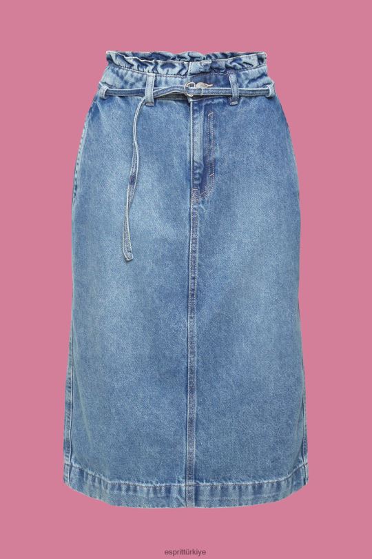 etekler Esprit kese kağıdı belli denim etek mavi ışık yıkama kadınlar FPP26430