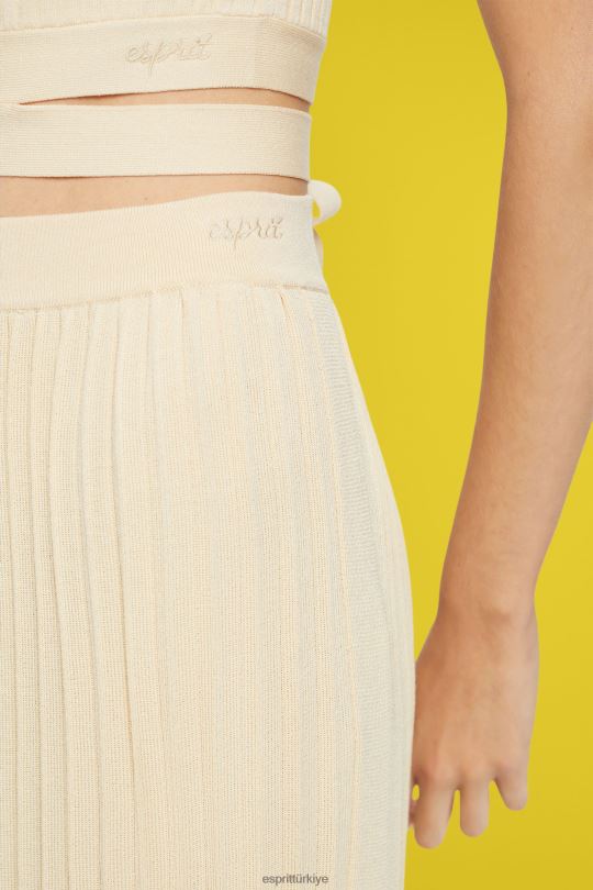 etekler Esprit pilili midi etek kum kadınlar FPP26483