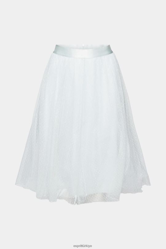etekler Esprit sim efektli midi etek açık su yeşili kadınlar FPP26268