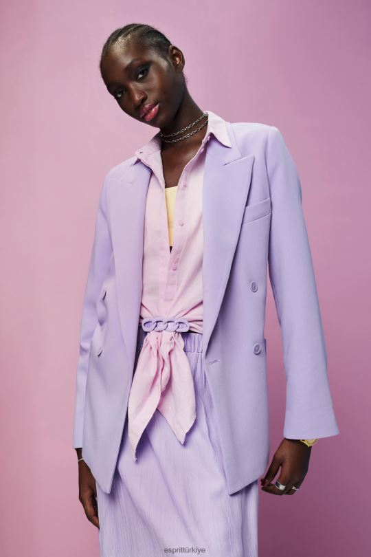 Kabanlar Esprit kruvaze blazer lavanta kadınlar FPP26256