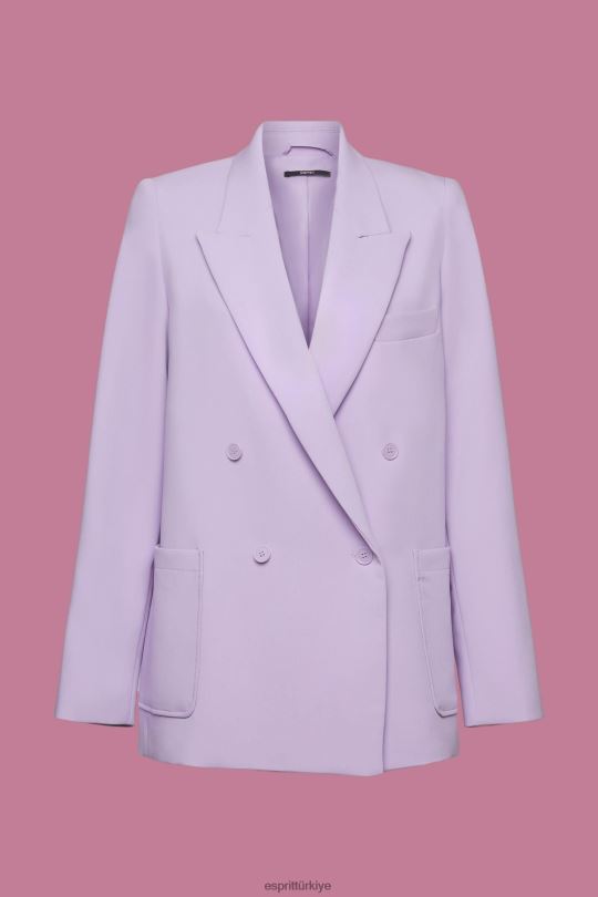 Kabanlar Esprit kruvaze blazer lavanta kadınlar FPP26256