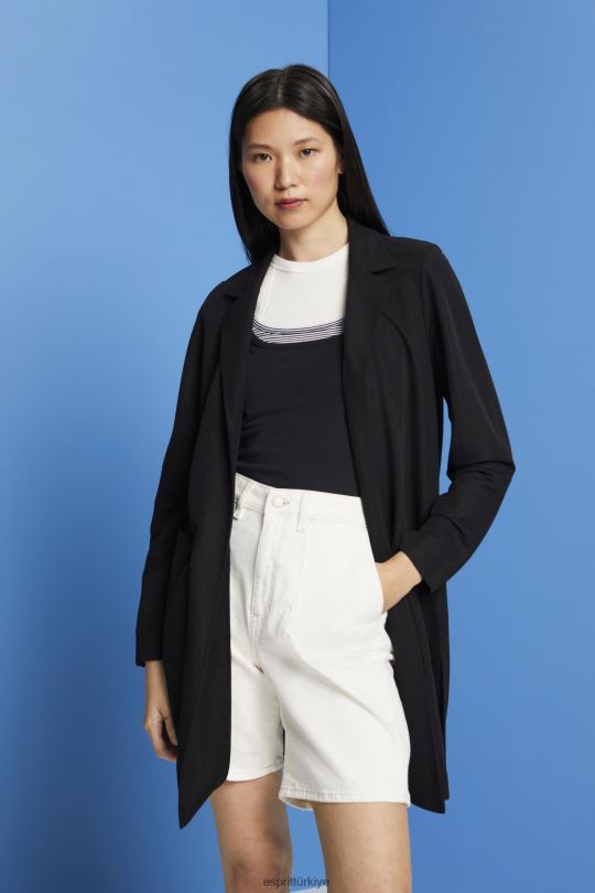 Kabanlar Esprit uzun jarse blazer, lenzing ecovero siyah kadınlar FPP26240