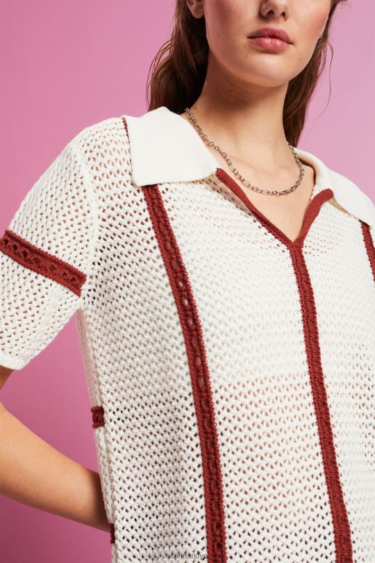 kazak Esprit kısa kollu polo kazak buz kadınlar FPP26105