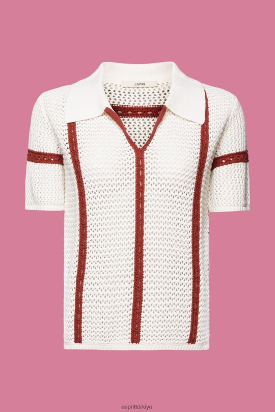 kazak Esprit kısa kollu polo kazak buz kadınlar FPP26105