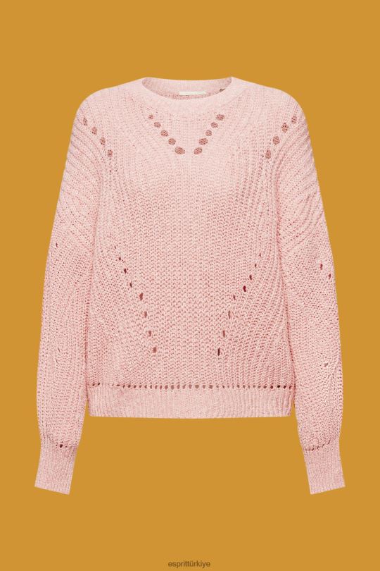 kazak Esprit kablo örgü kazak pembe kadınlar FPP26273
