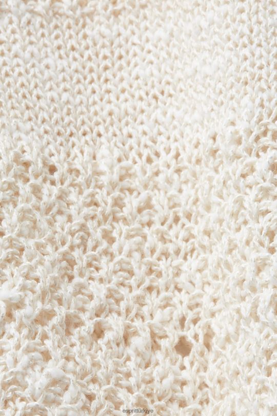 kazak Esprit muline kolsuz kazak, pamuk karışımlı buz kadınlar FPP26107