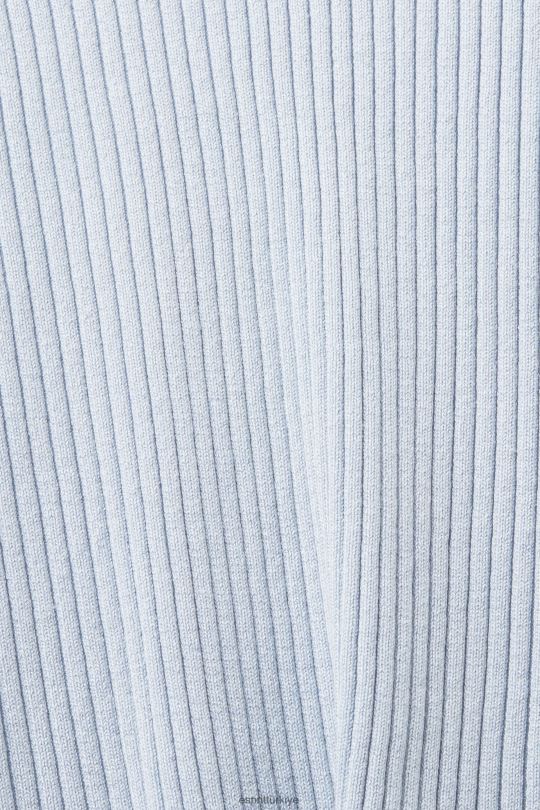 kazak Esprit nervürlü kazak pastel mavi kadınlar FPP26274