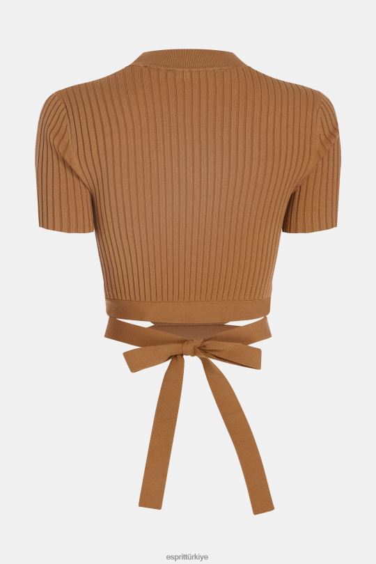 kazak Esprit pilili üst kahverengi kadınlar FPP26375