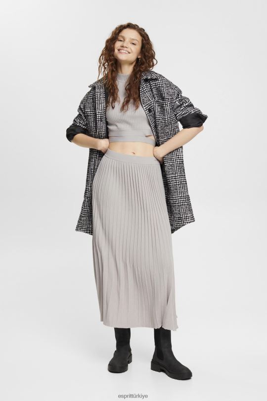 kazak Esprit pilili üst orta gri kadınlar FPP26469