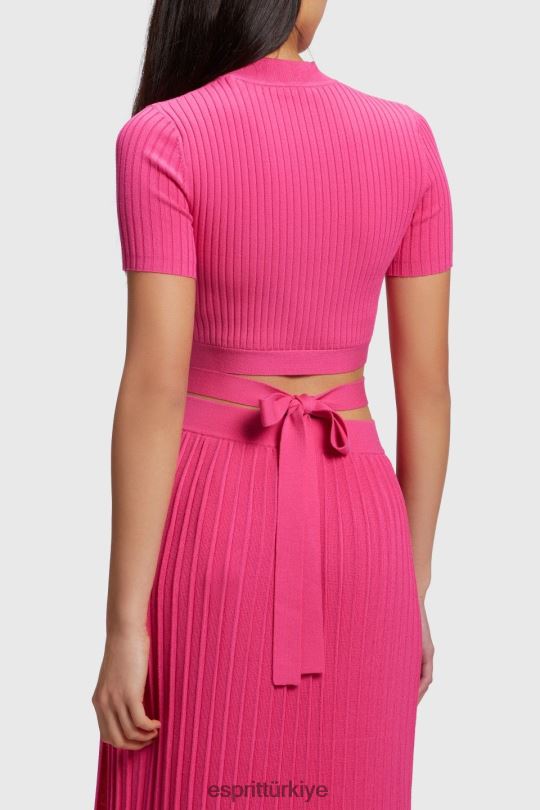kazak Esprit pilili üst pembe fuşya kadınlar FPP26379