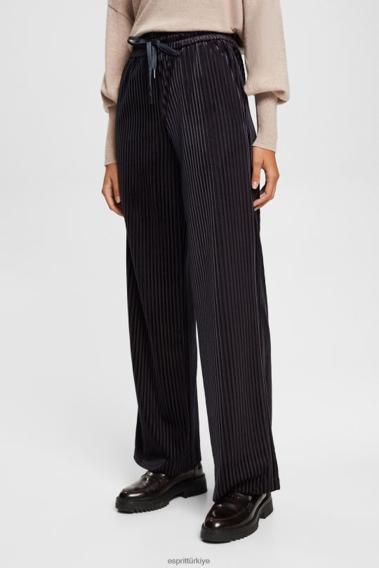 koşucular Esprit geniş kesim çizgili jogger siyah kadınlar FPP26422