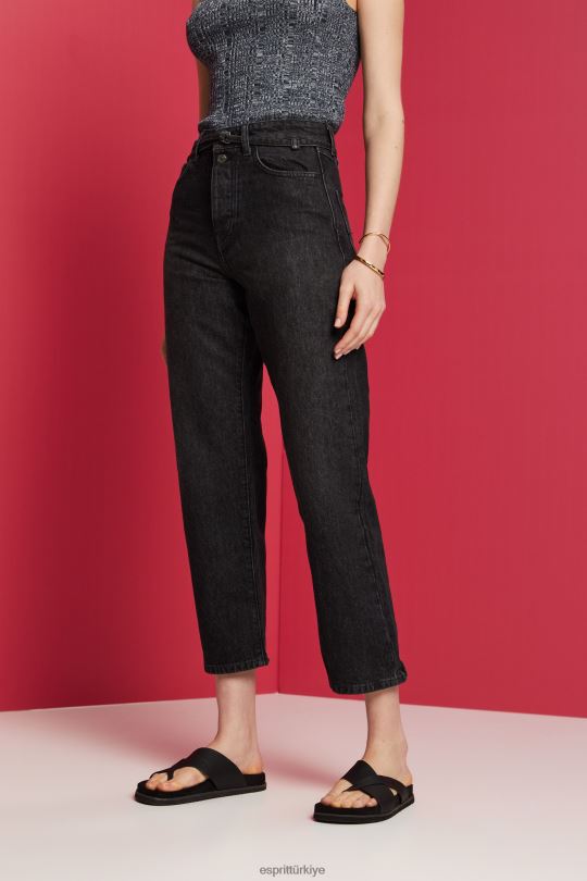 kot Esprit babama uygun kot pantolon gri orta yıkama kadınlar FPP2687