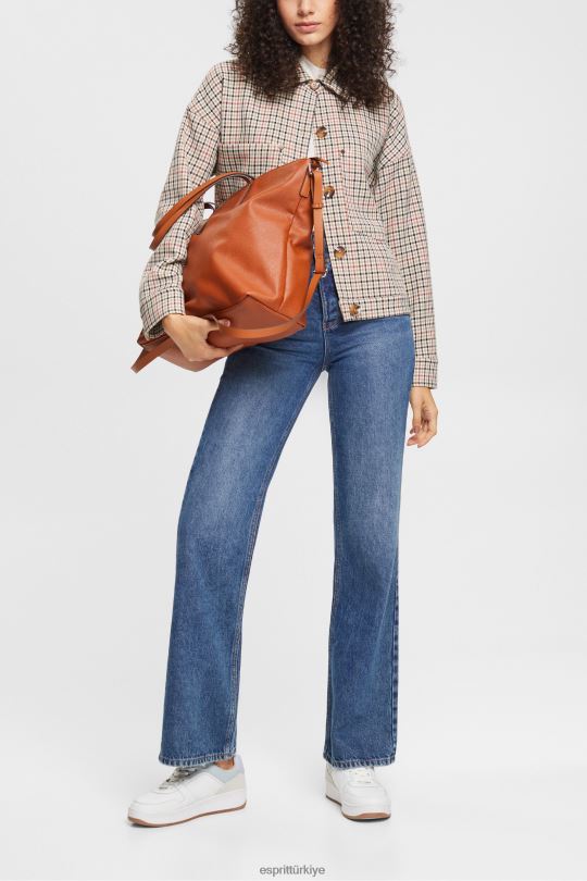 kot Esprit yüksek belli retro flare kot pantolon mavi orta yıkama kadınlar FPP26327