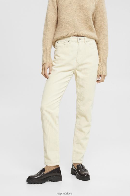 pantolon ve pantolon Esprit mom fit fitilli pantolon buz kadınlar FPP26252
