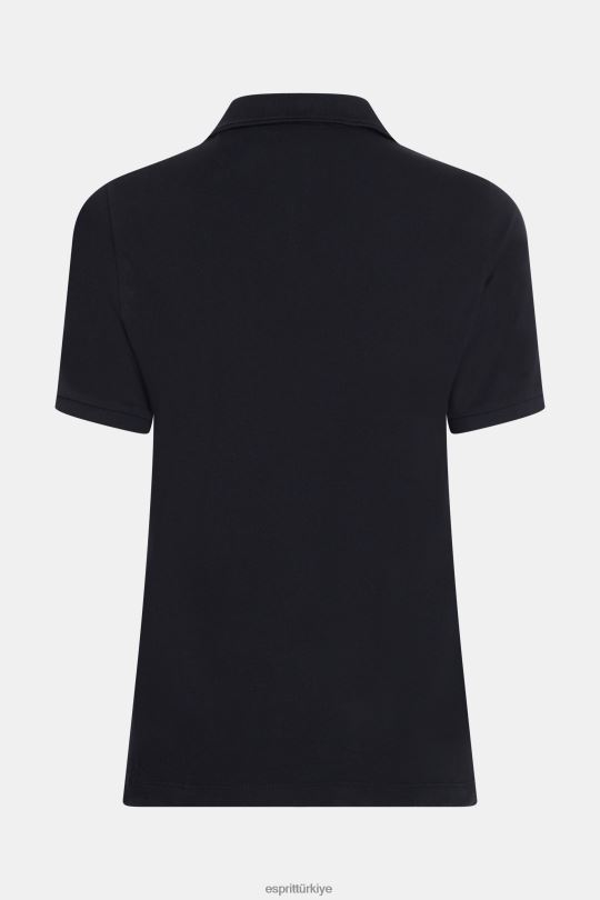 polo Esprit yunus tenis kulübü klasik polo siyah kadınlar FPP26493