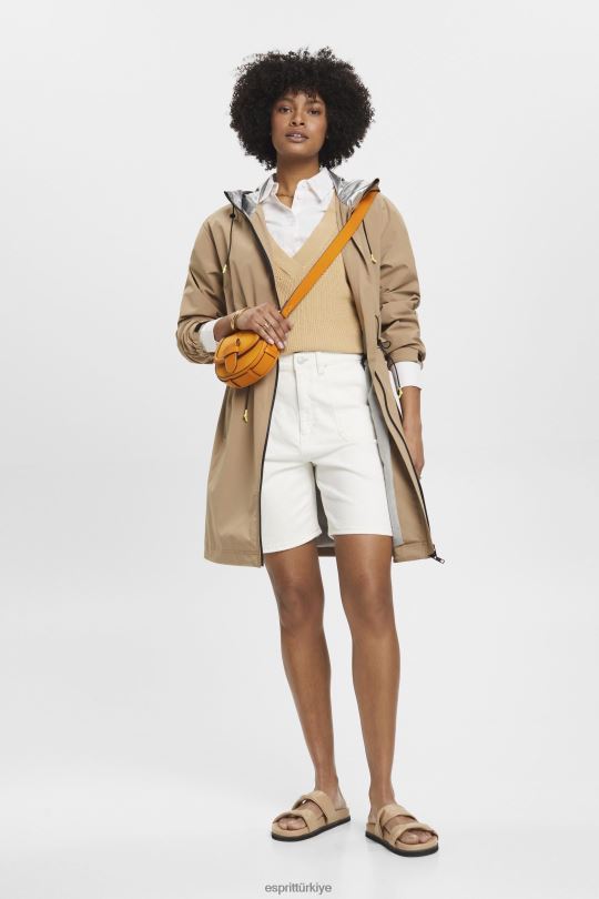 şort Esprit yüksek katlı şort Beyaz kapalı kadınlar FPP26264