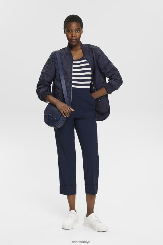 tankı Esprit çizgili pamuklu kolsuz bluz Donanma kadınlar FPP26242