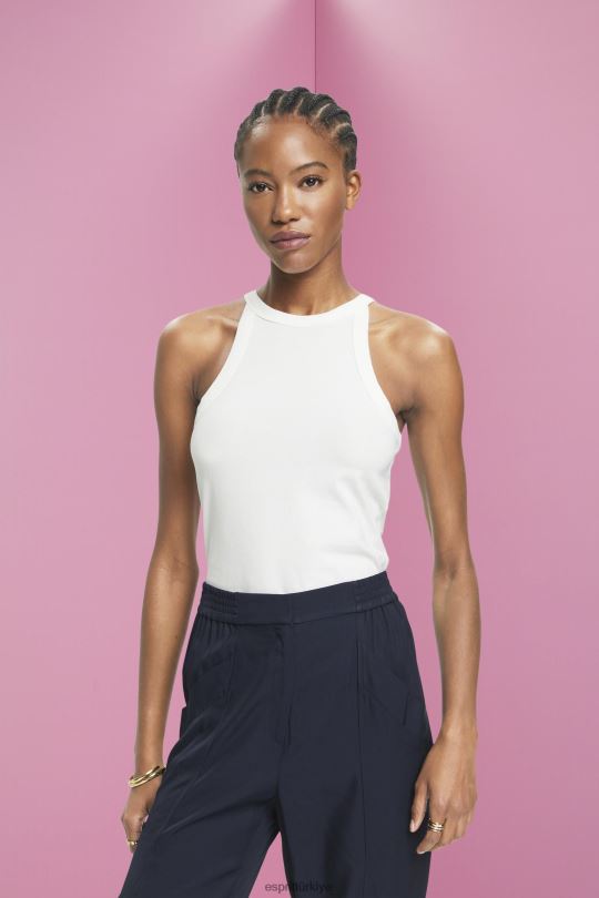 tankı Esprit jarse kolsuz bluz Beyaz kapalı kadınlar FPP26241