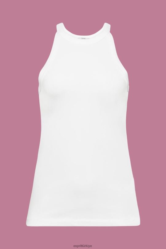 tankı Esprit jarse kolsuz bluz Beyaz kapalı kadınlar FPP26241