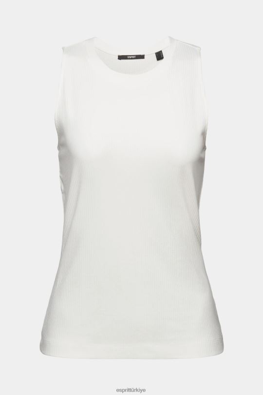 tankı Esprit nervürlü tank top Beyaz kapalı kadınlar FPP26301