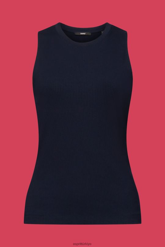 tankı Esprit nervürlü tank top Donanma kadınlar FPP26304