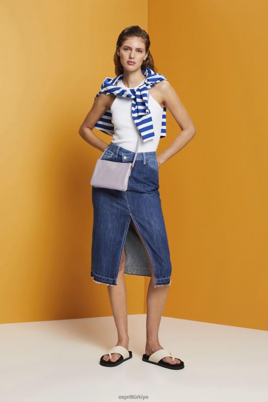 tankı Esprit nervürlü tank top beyaz kadınlar FPP26281