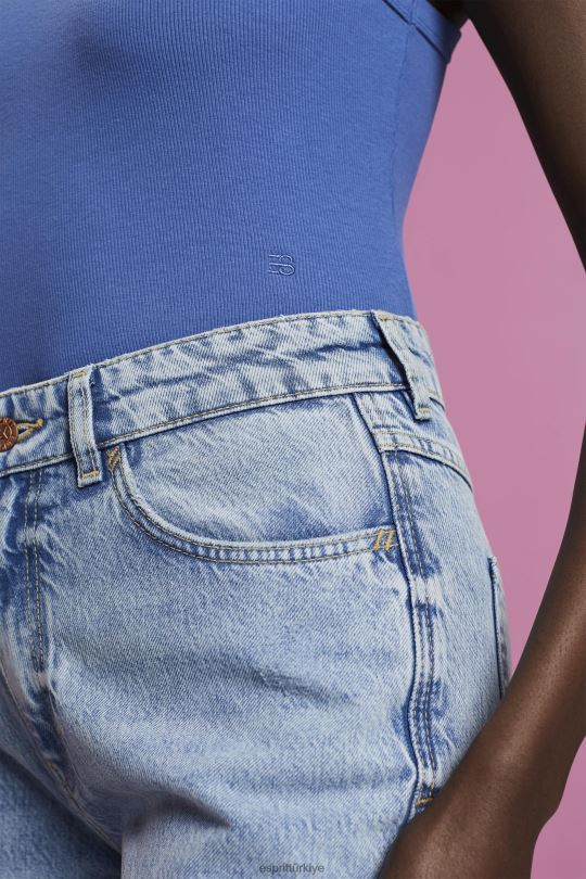 tankı Esprit nervürlü tank top gri mavi kadınlar FPP26284