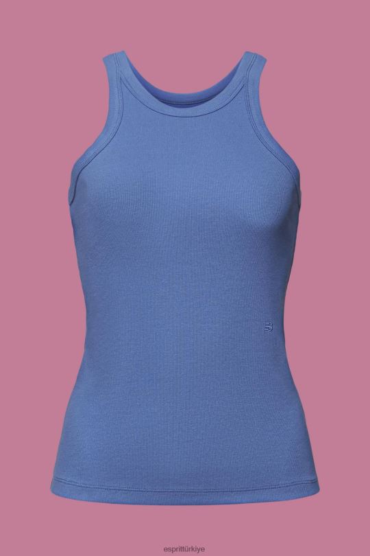 tankı Esprit nervürlü tank top gri mavi kadınlar FPP26284