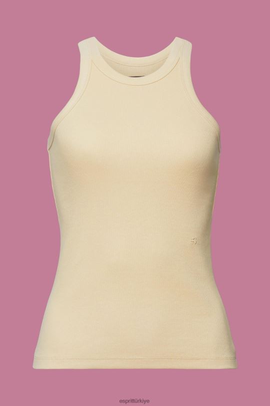 tankı Esprit nervürlü tank top kum kadınlar FPP26282