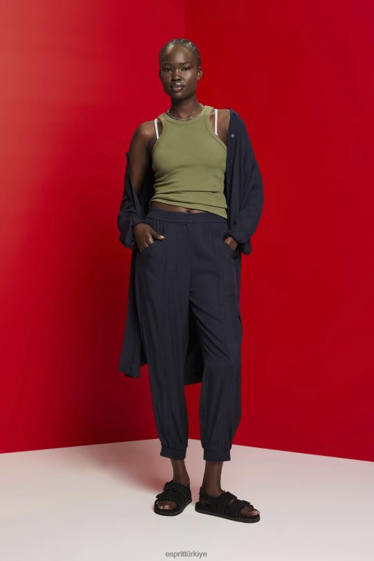 tankı Esprit nervürlü tank top zeytin kadınlar FPP26283