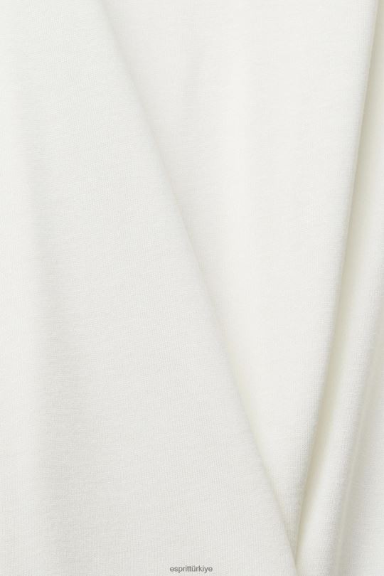 tepe Esprit dantelli üst, lenzing ecovero Beyaz kapalı kadınlar FPP26243