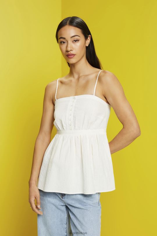 tepe Esprit dokulu cami üst beyaz kadınlar FPP26224