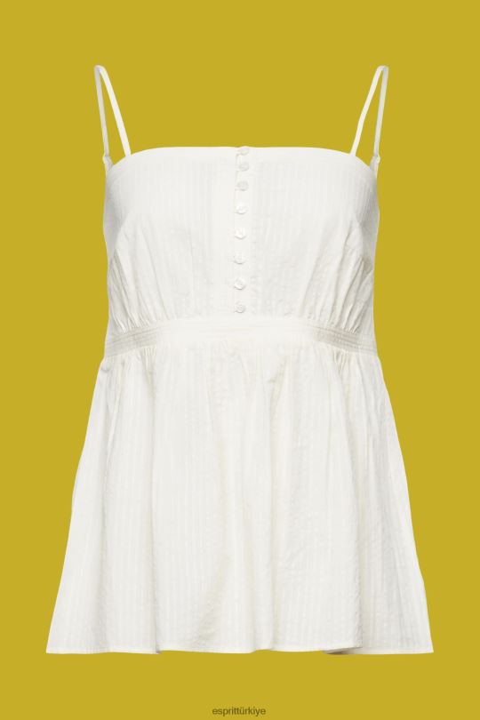 tepe Esprit dokulu cami üst beyaz kadınlar FPP26224