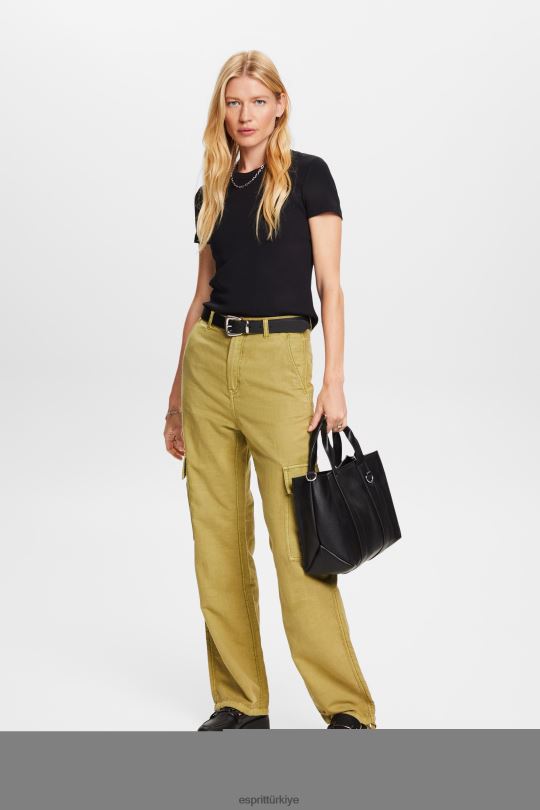 tişörtler Esprit fitilli jarse tişört siyah kadınlar FPP261