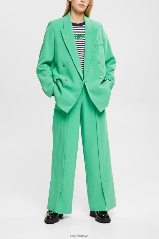 tişörtler Esprit çizgili logolu tişört Beyaz kapalı kadınlar FPP26537