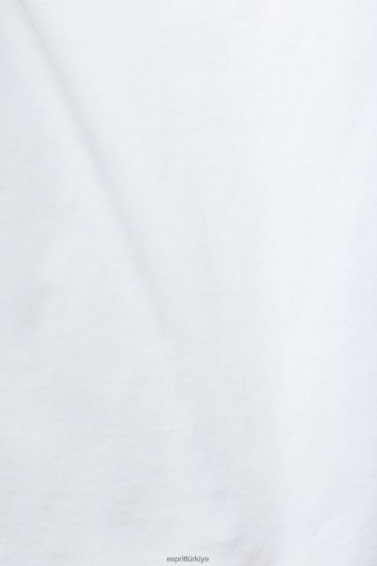 tişörtler Esprit logo baskılı pamuklu tişört beyaz kadınlar FPP26142