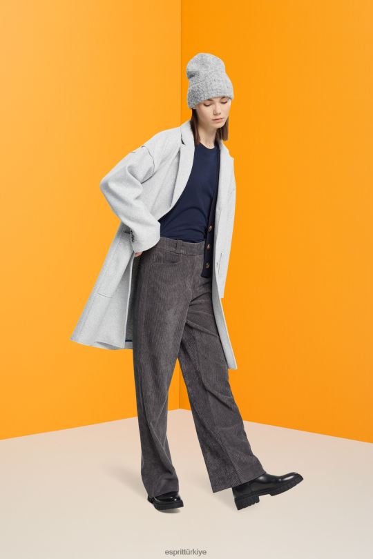 tişörtler Esprit pamuklu bisiklet yaka tişört Donanma kadınlar FPP26459