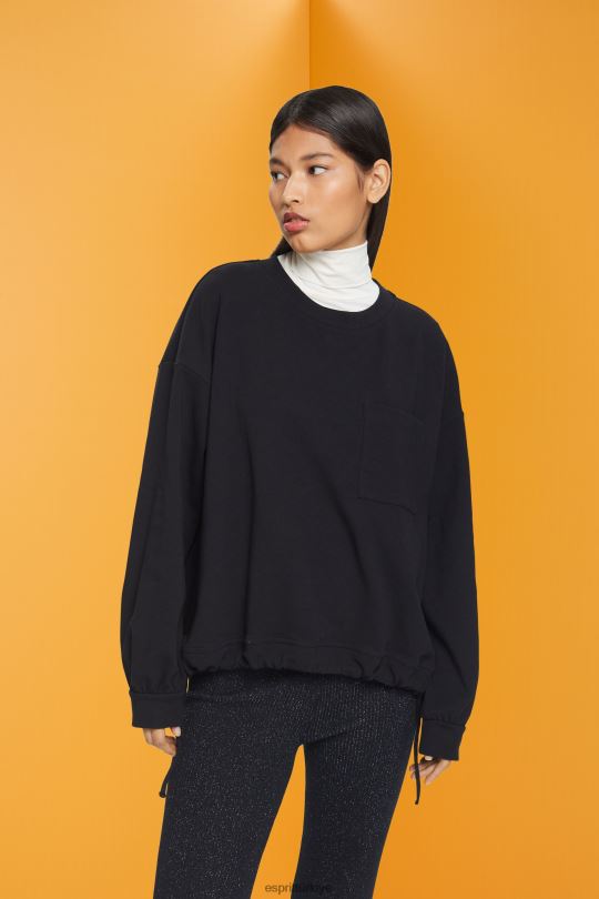 tişörtü ve kapüşonlular Esprit etek kısmı büzgülü sweatshirt siyah kadınlar FPP26401